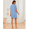 image:imageEkouaer Sleep Shirts for Women Nightgown Short Sleeves T shirt Night Dress Round Neck Womans Nightgown with Pocket SXXLBaby Blue