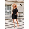 image:imageEkouaer Sleep Shirts for Women Nightgown Short Sleeves T shirt Night Dress Round Neck Womans Nightgown with Pocket SXXLBlack