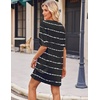 image:imageEkouaer Sleep Shirts for Women Nightgown Short Sleeves T shirt Night Dress Round Neck Womans Nightgown with Pocket SXXLBlack Stripe