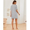 image:imageEkouaer Sleep Shirts for Women Nightgown Short Sleeves T shirt Night Dress Round Neck Womans Nightgown with Pocket SXXLLight Grey