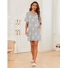 image:imageEkouaer Sleep Shirts for Women Nightgown Short Sleeves T shirt Night Dress Round Neck Womans Nightgown with Pocket SXXLLight Grey Star