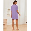 image:imageEkouaer Sleep Shirts for Women Nightgown Short Sleeves T shirt Night Dress Round Neck Womans Nightgown with Pocket SXXLLilac