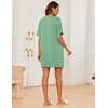image:imageEkouaer Sleep Shirts for Women Nightgown Short Sleeves T shirt Night Dress Round Neck Womans Nightgown with Pocket SXXLMint Green