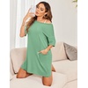 image:imageEkouaer Sleep Shirts for Women Nightgown Short Sleeves T shirt Night Dress Round Neck Womans Nightgown with Pocket SXXLMint Green