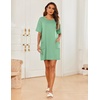 image:imageEkouaer Sleep Shirts for Women Nightgown Short Sleeves T shirt Night Dress Round Neck Womans Nightgown with Pocket SXXLMint Green