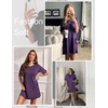 image:imageEkouaer Sleep Shirts for Women Nightgown Short Sleeves T shirt Night Dress Round Neck Womans Nightgown with Pocket SXXLPurple
