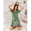 image:imageEkouaer Womens 2 Pack Nightgown V Neck Sleepshirt Short Sleeve Nightshirt PlainFloral Pajama Dress with PocketsBlack and Green Floral