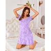 image:imageEkouaer Womens 2 Pack Nightgown V Neck Sleepshirt Short Sleeve Nightshirt PlainFloral Pajama Dress with PocketsBlack and Stars