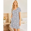 image:imageEkouaer Womens 2 Pack Nightgown V Neck Sleepshirt Short Sleeve Nightshirt PlainFloral Pajama Dress with PocketsCoffee and Star Print