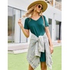 image:imageEkouaer Womens 2 Pack Nightgown V Neck Sleepshirt Short Sleeve Nightshirt PlainFloral Pajama Dress with PocketsGreengreen Print