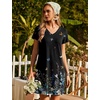 image:imageEkouaer Womens 2 Pack Nightgown V Neck Sleepshirt Short Sleeve Nightshirt PlainFloral Pajama Dress with PocketsNavy Bluebutterfly Print