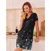 image:imageEkouaer Womens 2 Pack Nightgown V Neck Sleepshirt Short Sleeve Nightshirt PlainFloral Pajama Dress with PocketsNavy Bluebutterfly Print