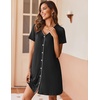 image:imageEkouaer Womens Nightgown Button Down Nightshirt Short Sleeve Sleepshirt Soft V Neck Sleepwear Pajama DressBlack