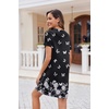 image:imageEkouaer Womens Nightgown Button Down Nightshirt Short Sleeve Sleepshirt Soft V Neck Sleepwear Pajama DressBlack Butterflys