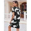 image:imageEkouaer Womens Nightgown Button Down Nightshirt Short Sleeve Sleepshirt Soft V Neck Sleepwear Pajama DressBlack Floral