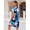 image:imageEkouaer Womens Nightgown Button Down Nightshirt Short Sleeve Sleepshirt Soft V Neck Sleepwear Pajama DressBlue Floral