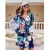 image:imageEkouaer Womens Nightgown Button Down Nightshirt Short Sleeve Sleepshirt Soft V Neck Sleepwear Pajama DressBlue Floral