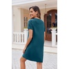 image:imageEkouaer Womens Nightgown Button Down Nightshirt Short Sleeve Sleepshirt Soft V Neck Sleepwear Pajama DressBlue Green