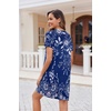 image:imageEkouaer Womens Nightgown Button Down Nightshirt Short Sleeve Sleepshirt Soft V Neck Sleepwear Pajama DressEvening Blue Vines