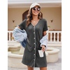 image:imageEkouaer Womens Nightgown Button Down Nightshirt Short Sleeve Sleepshirt Soft V Neck Sleepwear Pajama DressGrey
