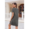 image:imageEkouaer Womens Nightgown Button Down Nightshirt Short Sleeve Sleepshirt Soft V Neck Sleepwear Pajama DressGrey