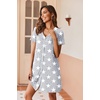 image:imageEkouaer Womens Nightgown Button Down Nightshirt Short Sleeve Sleepshirt Soft V Neck Sleepwear Pajama DressGrey Star