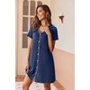 image:imageEkouaer Womens Nightgown Button Down Nightshirt Short Sleeve Sleepshirt Soft V Neck Sleepwear Pajama DressNavy