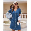 image:imageEkouaer Womens Nightgown Button Down Nightshirt Short Sleeve Sleepshirt Soft V Neck Sleepwear Pajama DressNavy Blue