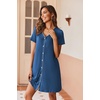 image:imageEkouaer Womens Nightgown Button Down Nightshirt Short Sleeve Sleepshirt Soft V Neck Sleepwear Pajama DressNavy Blue