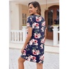 image:imageEkouaer Womens Nightgown Button Down Nightshirt Short Sleeve Sleepshirt Soft V Neck Sleepwear Pajama DressNavy Blue Floral