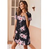 image:imageEkouaer Womens Nightgown Button Down Nightshirt Short Sleeve Sleepshirt Soft V Neck Sleepwear Pajama DressNavy Floral
