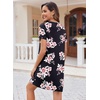 image:imageEkouaer Womens Nightgown Button Down Nightshirt Short Sleeve Sleepshirt Soft V Neck Sleepwear Pajama DressNavy Floral