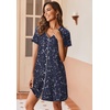 image:imageEkouaer Womens Nightgown Button Down Nightshirt Short Sleeve Sleepshirt Soft V Neck Sleepwear Pajama DressNavy Star