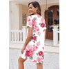 image:imageEkouaer Womens Nightgown Button Down Nightshirt Short Sleeve Sleepshirt Soft V Neck Sleepwear Pajama DressWhite Floral