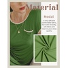 image:imageEkouaer Womens Nightgown Sleep Shirt Dress Satin Patchwork Short Sleeve Sleepwear with PocketArmy Green