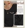 image:imageEkouaer Womens Nightgown Sleep Shirt Dress Satin Patchwork Short Sleeve Sleepwear with PocketBlack