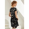 image:imageEkouaer Womens Nightgown Sleep Shirt Dress Satin Patchwork Short Sleeve Sleepwear with PocketBlack Moon Star
