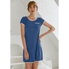 image:imageEkouaer Womens Nightgown Sleep Shirt Dress Satin Patchwork Short Sleeve Sleepwear with PocketBlue