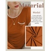 image:imageEkouaer Womens Nightgown Sleep Shirt Dress Satin Patchwork Short Sleeve Sleepwear with PocketCaramel