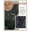 image:imageEkouaer Womens Nightgown Sleep Shirt Dress Satin Patchwork Short Sleeve Sleepwear with PocketDark Grey