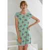 image:imageEkouaer Womens Nightgown Sleep Shirt Dress Satin Patchwork Short Sleeve Sleepwear with PocketGreen Butterfly
