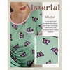 image:imageEkouaer Womens Nightgown Sleep Shirt Dress Satin Patchwork Short Sleeve Sleepwear with PocketGreen Butterfly