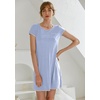 image:imageEkouaer Womens Nightgown Sleep Shirt Dress Satin Patchwork Short Sleeve Sleepwear with PocketLight Blue