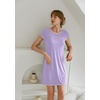image:imageEkouaer Womens Nightgown Sleep Shirt Dress Satin Patchwork Short Sleeve Sleepwear with PocketLilac
