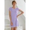 image:imageEkouaer Womens Nightgown Sleep Shirt Dress Satin Patchwork Short Sleeve Sleepwear with PocketLilac