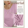 image:imageEkouaer Womens Nightgown Sleep Shirt Dress Satin Patchwork Short Sleeve Sleepwear with PocketMisty Rose