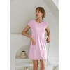 image:imageEkouaer Womens Nightgown Sleep Shirt Dress Satin Patchwork Short Sleeve Sleepwear with PocketMisty Rose