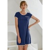 image:imageEkouaer Womens Nightgown Sleep Shirt Dress Satin Patchwork Short Sleeve Sleepwear with PocketNavy Blue