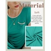 image:imageEkouaer Womens Nightgown Sleep Shirt Dress Satin Patchwork Short Sleeve Sleepwear with PocketPeacock Blue
