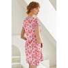 image:imageEkouaer Womens Nightgown Sleep Shirt Dress Satin Patchwork Short Sleeve Sleepwear with PocketPink Flower